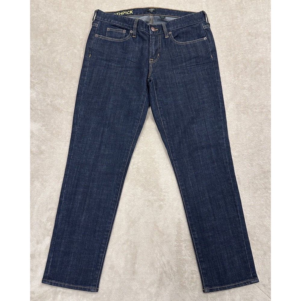 J CREW Womens‎ Jeans Dark Soft Wash Stretch Size 29 Toothpick Ankle Skinny